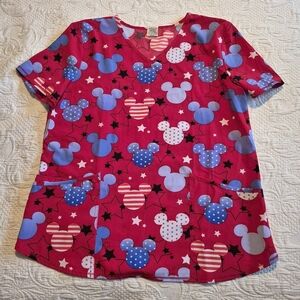 Disney Mickey Mouse women's Large uniform scrub top VGUC